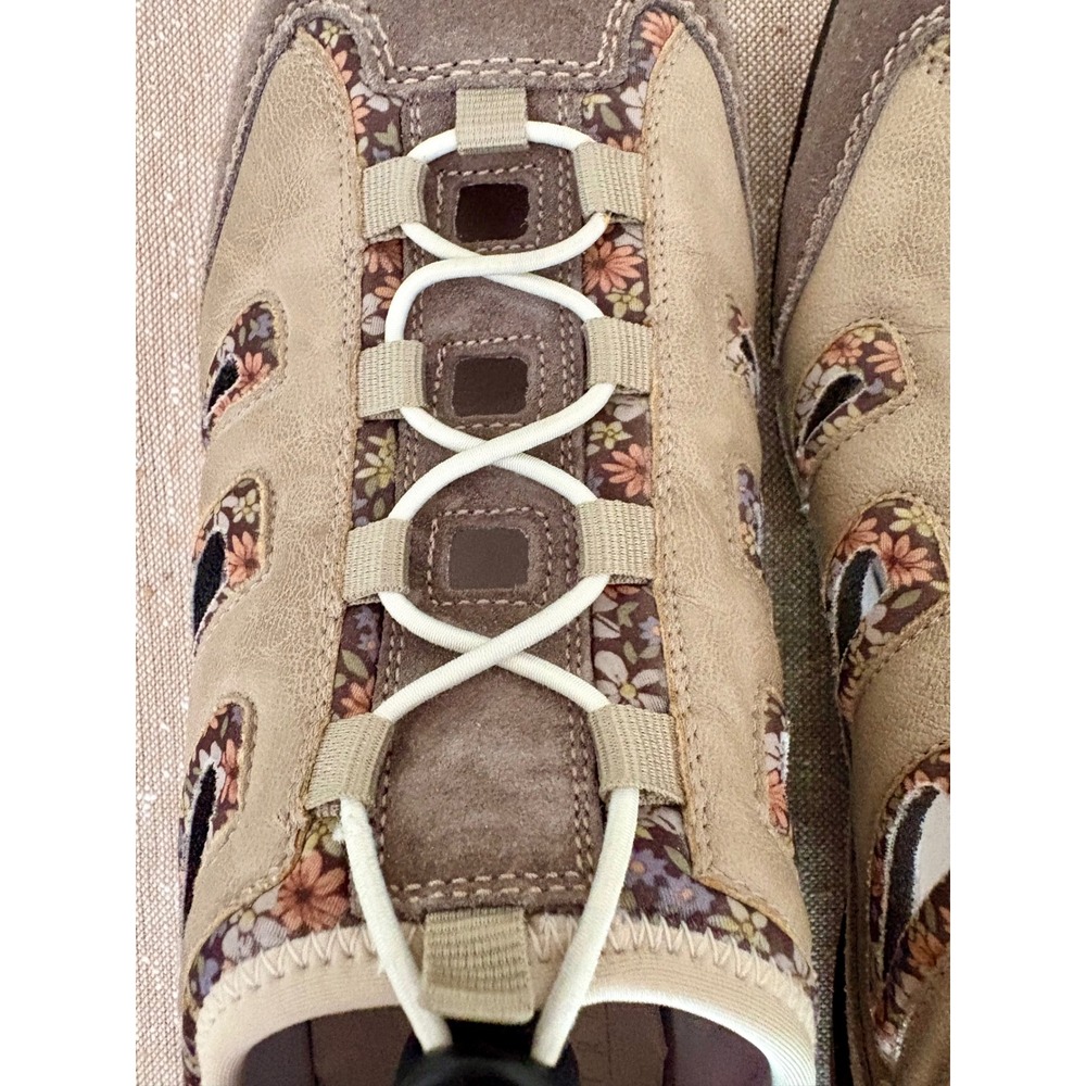 Rieker Walking Sneakers Tan Suede Floral Gorpcore Active Comfort Shoes Sz 9 - Picture 12 of 14